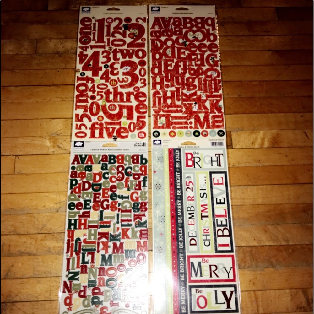 NWT 🎄 4pk BUNDLE CHRISTMAS CARDSTOCK STICKERS
